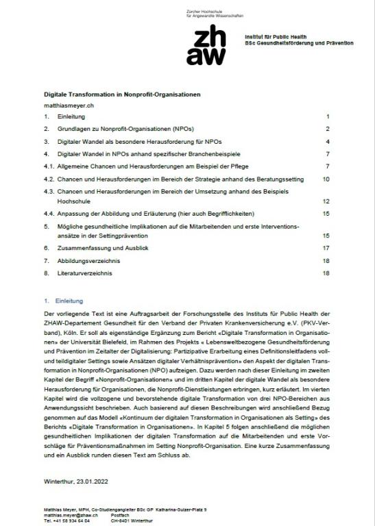Meyer, M. (2022). Digitale Transformation in Nonprofit Organisationen